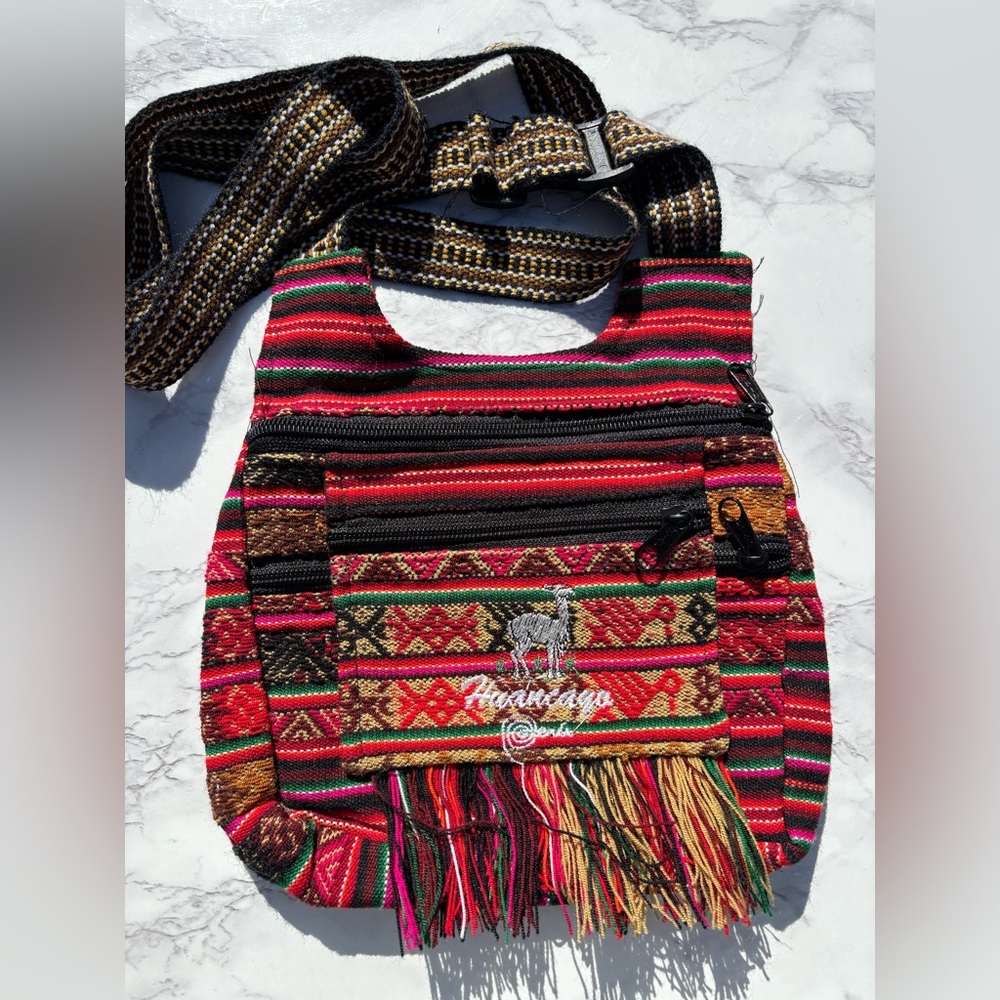 Multicolor Authentic Woven Shoulder Bag From Mazatlán Mexico Crossover Purse